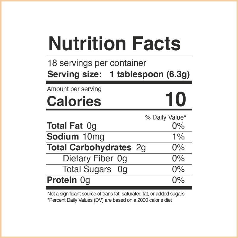nutrition facts for joe'y coffee alternative